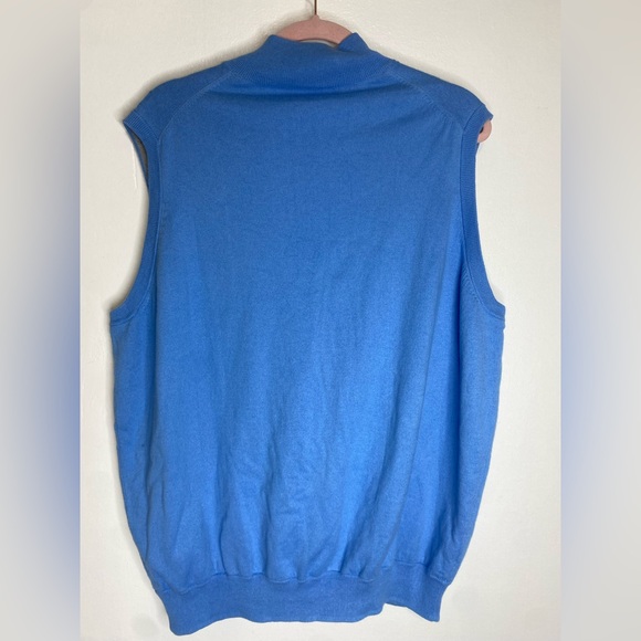 NWT BOBBY JONES Blue Zip-Up Vest - Picture 2 of 3